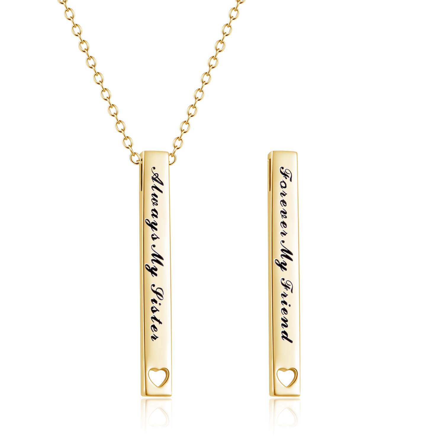 Beautiful Sterling Silver Bar Necklace - Inspirational Sister Gift for Birthday, Christmas & Special Occasions | Thoughtful Jewelry for Women, Best Friends & Loved Ones | Perfect for Everyday Wear, Date Nights & Gifting