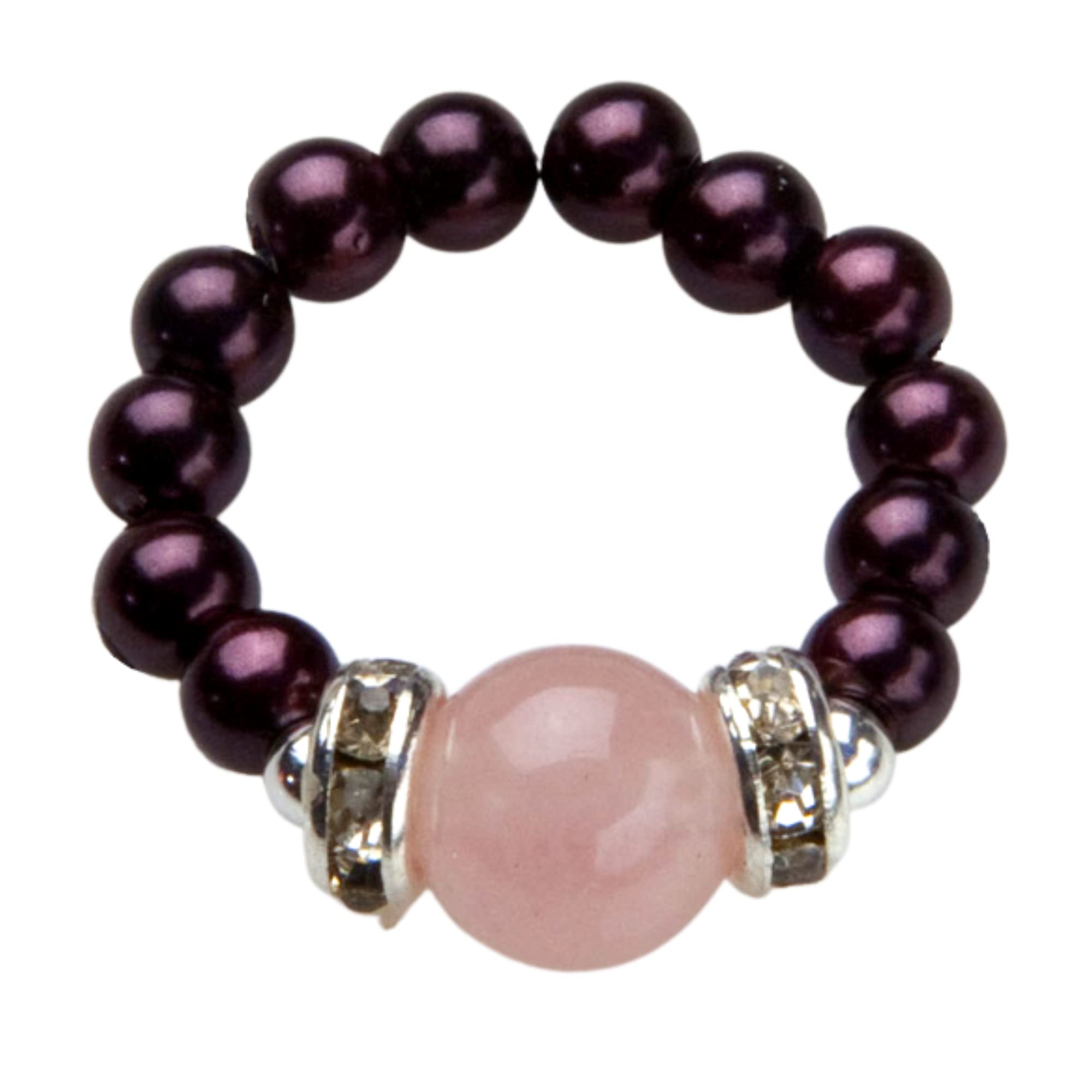 Rose Quartz Magnetic Stretch Ring for Arthritis Pain Relief - Adjustable Burgundy Magnetrim Wellness Ring for Joint Pain, Finger Stiffness & Circulation - Perfect for Daily Wear, Yoga & Meditation