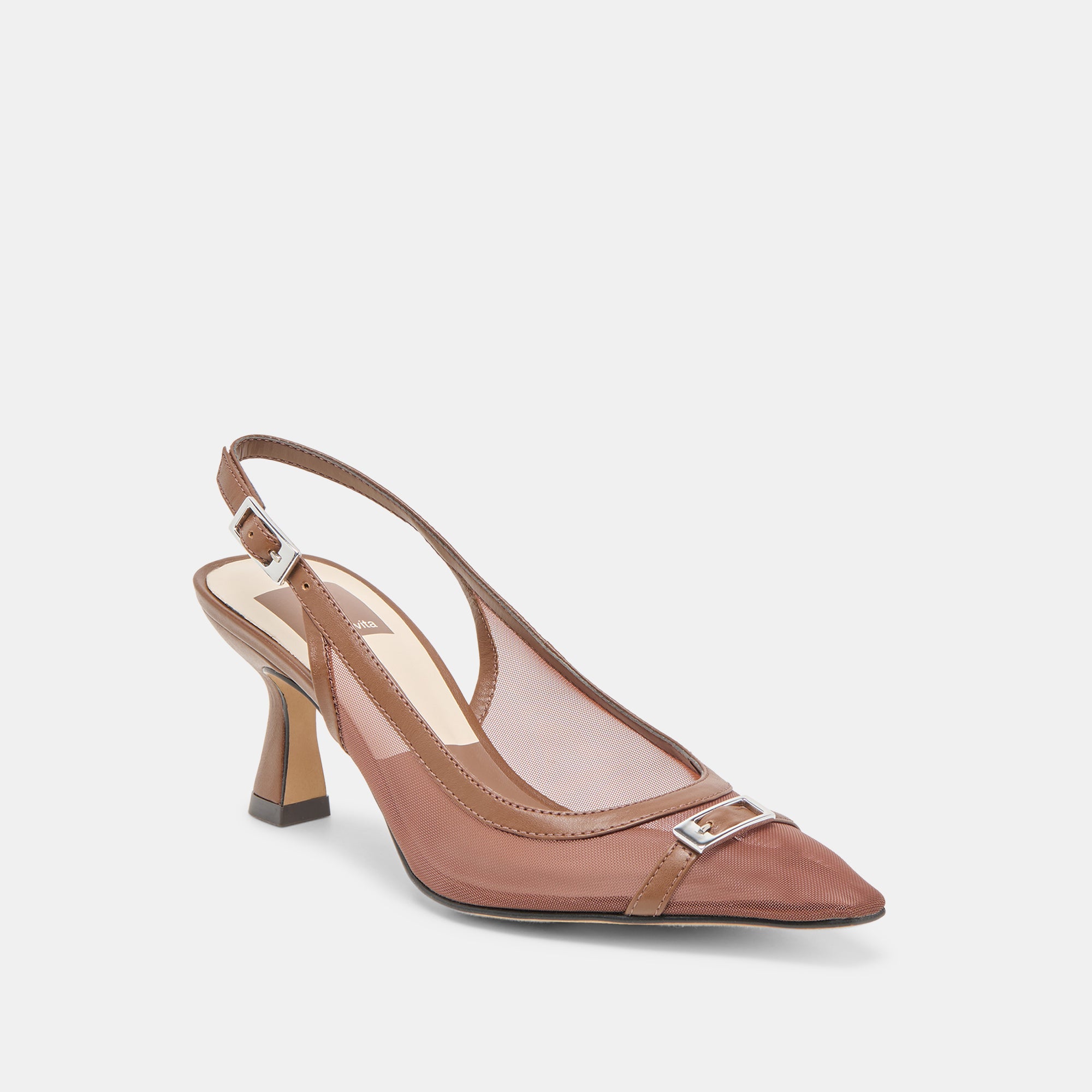 LORINE Women's High Heels - Stylish Espresso Mesh Pumps for Parties, Weddings & Office Wear