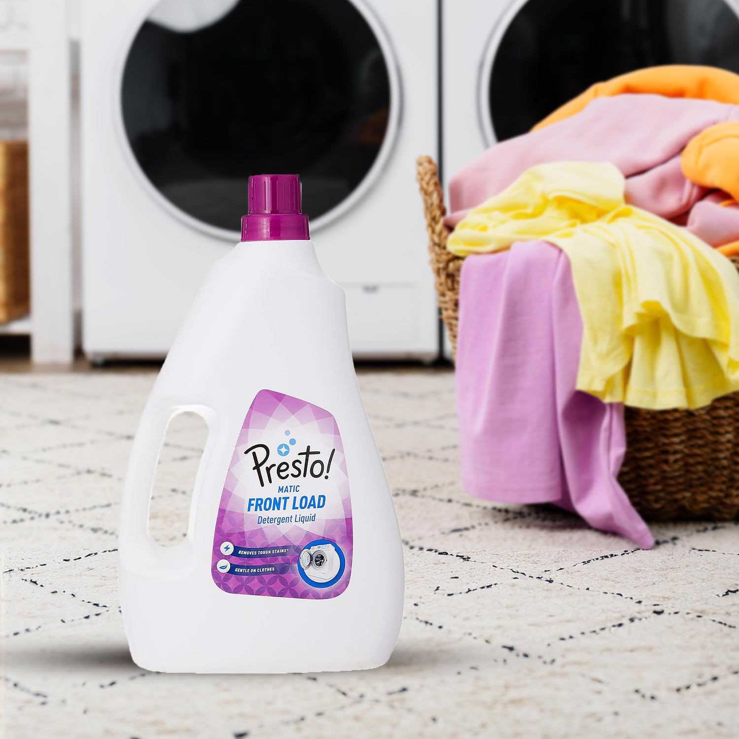 Presto! Matic Front Load Liquid Laundry Detergent - 2L Bottle | High-Efficiency HE Washer Safe | For Fresh & Clean Clothes | Perfect for Families & Large Loads