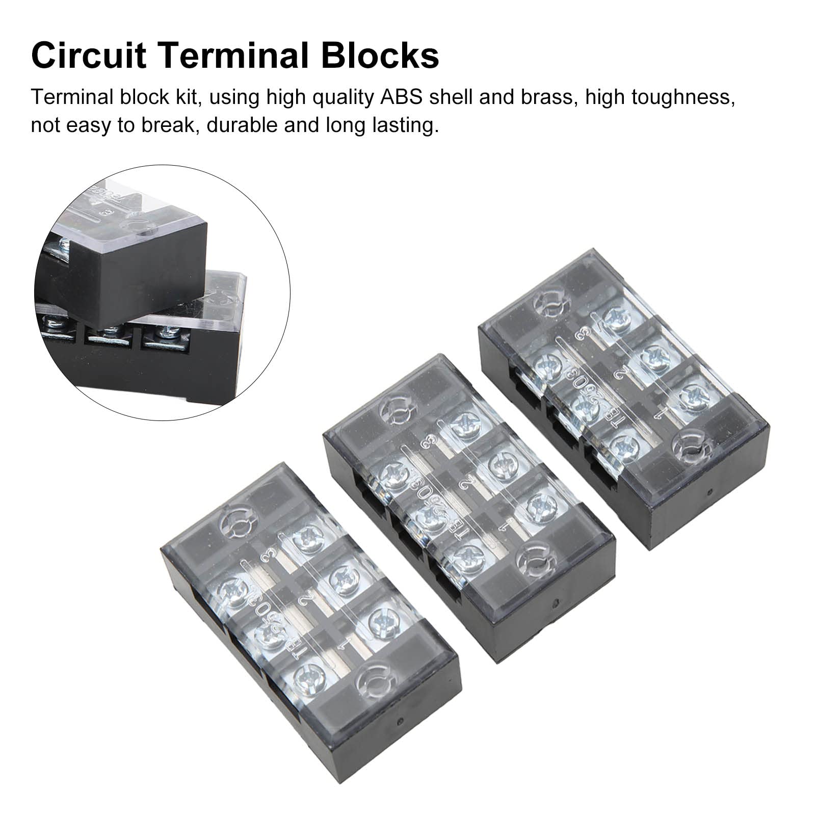 Easy Install Terminal Strips - High Quality Circuit Terminal Blocks for Power Distribution Box & Cabinet - Ideal for Factory, Industrial & Home Electrical Wiring Projects