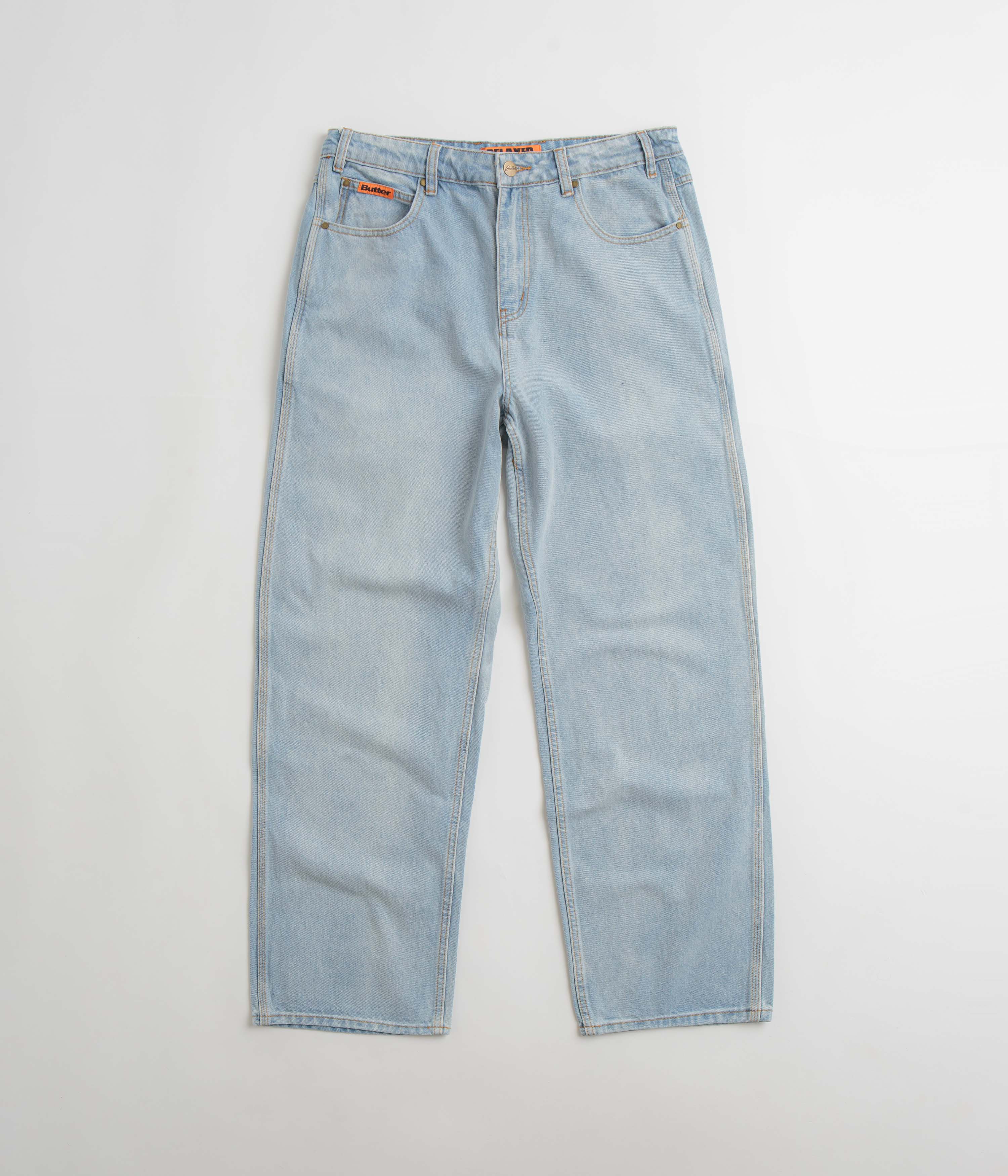 Butter Goods Caterpillar Jeans - Light Blue Denim Pants for Men | Streetwear Fashion & Casual Wear