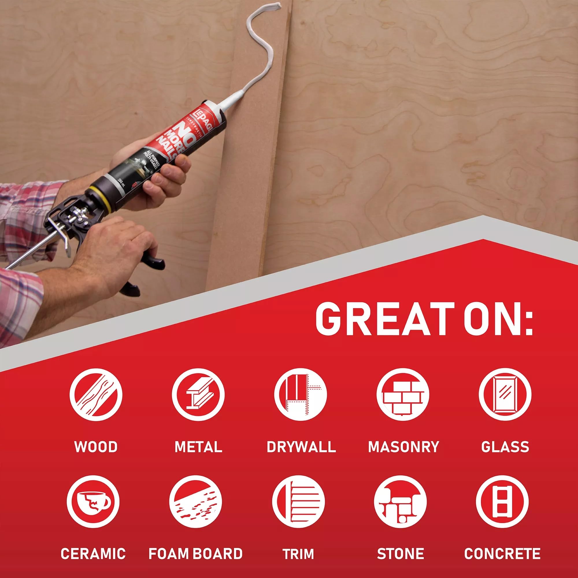 88mL No More Nails All-Purpose Construction Adhesive - Strong Bonding Glue for Wood, Metal, Ceramic & More - Perfect for Home Repairs, DIY Projects & Construction Work