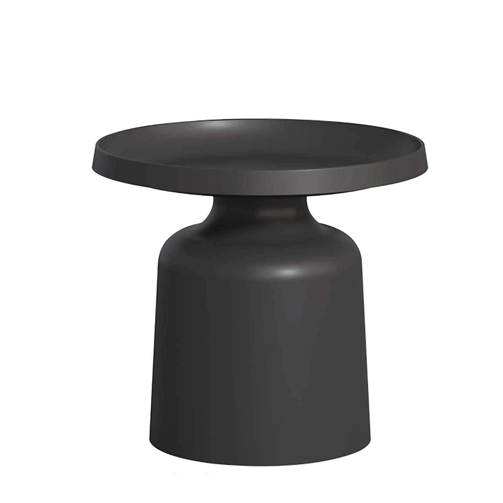Round Iron Art Side Table - Small Coffee Table, End Table, Sofa Table, Nightstand - Easy to Assemble Metal Frame for Living Room, Bedroom, Office (Black)