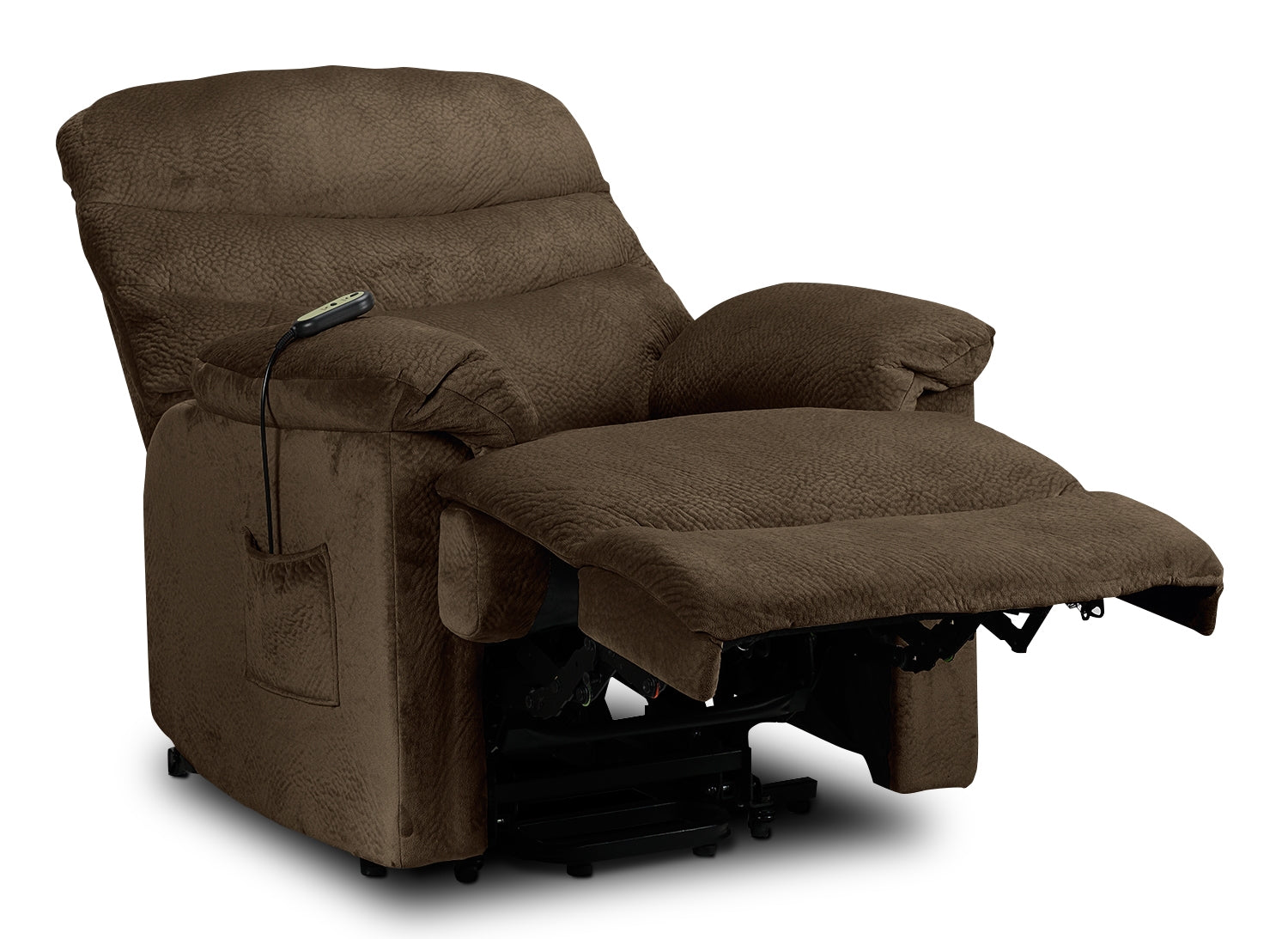 Bradey Power Lift Recliner Chair for Elderly - Mocha Brown Leather Reclining Sofa with Remote Control - Perfect for Living Room, Home Theater & Mobility Assistance