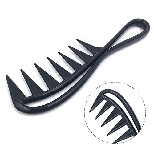 Professional Wide Tooth Detangling Hair Comb with 6 Crocodile Clips for Wavy & Curly Hair Care - Perfect for Styling, Detangling & Salon Use at Home