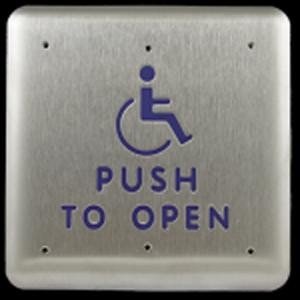 BEA 10PBSLL 4.75 Inch Square Push Plate Door Opener - ADA Compliant Access Control Button for Commercial Buildings & Public Spaces