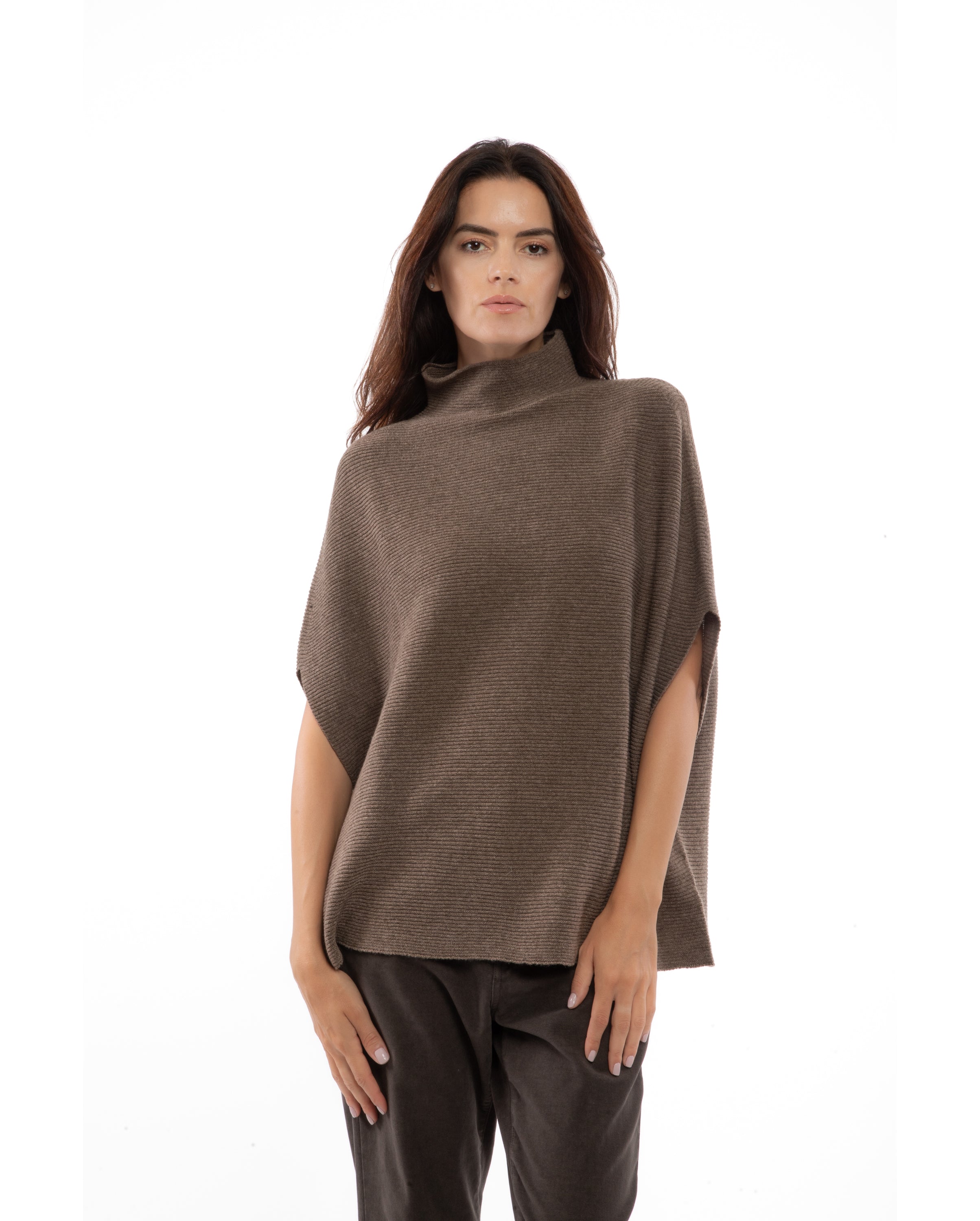 Luxury Women's Pure Cashmere Funnel Neck Poncho - Soft Winter Shawl Wrap, Warm & Cozy Black Cashmere Cape for Fall & Winter Fashion, Perfect for Office, Travel & Outdoor Activities