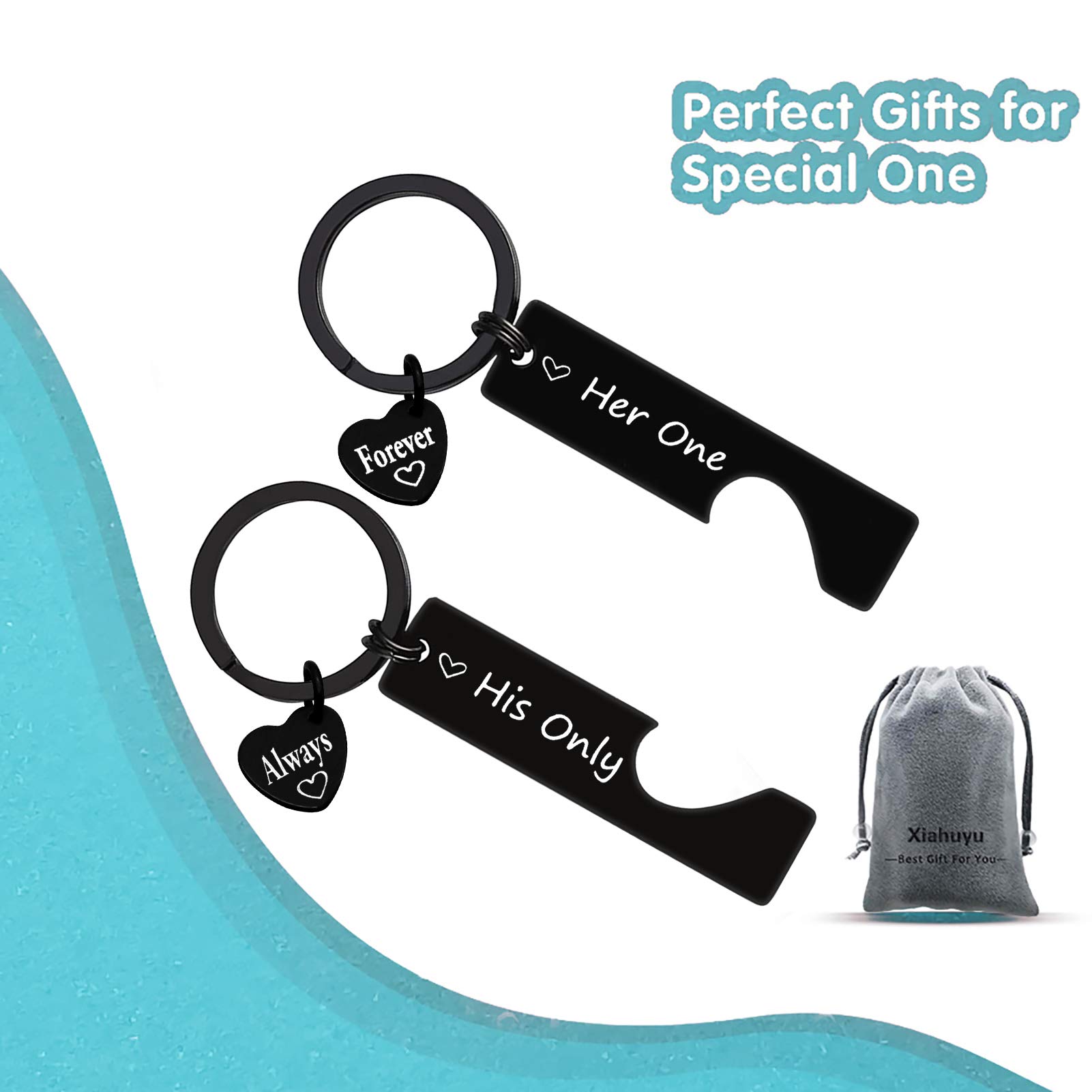Romantic Couple Keychain Set - Valentine's Day, Anniversary & Christmas Gift for Boyfriend, Girlfriend, Husband or Wife - Perfect Wedding & Birthday Present for Couples | Great for Everyday Carry & Special Occasions