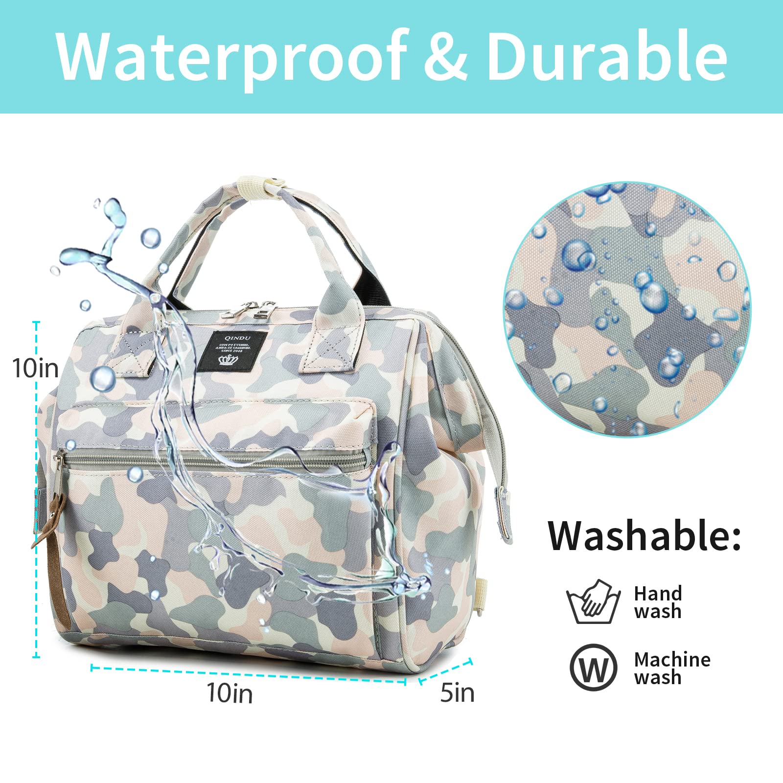 Beaulyn Small Diaper Bag Backpack - Mini Waterproof Diaper Tote with Insulated Pocket for Baby Essentials | Perfect for Travel, Daycare & On-the-Go Parents