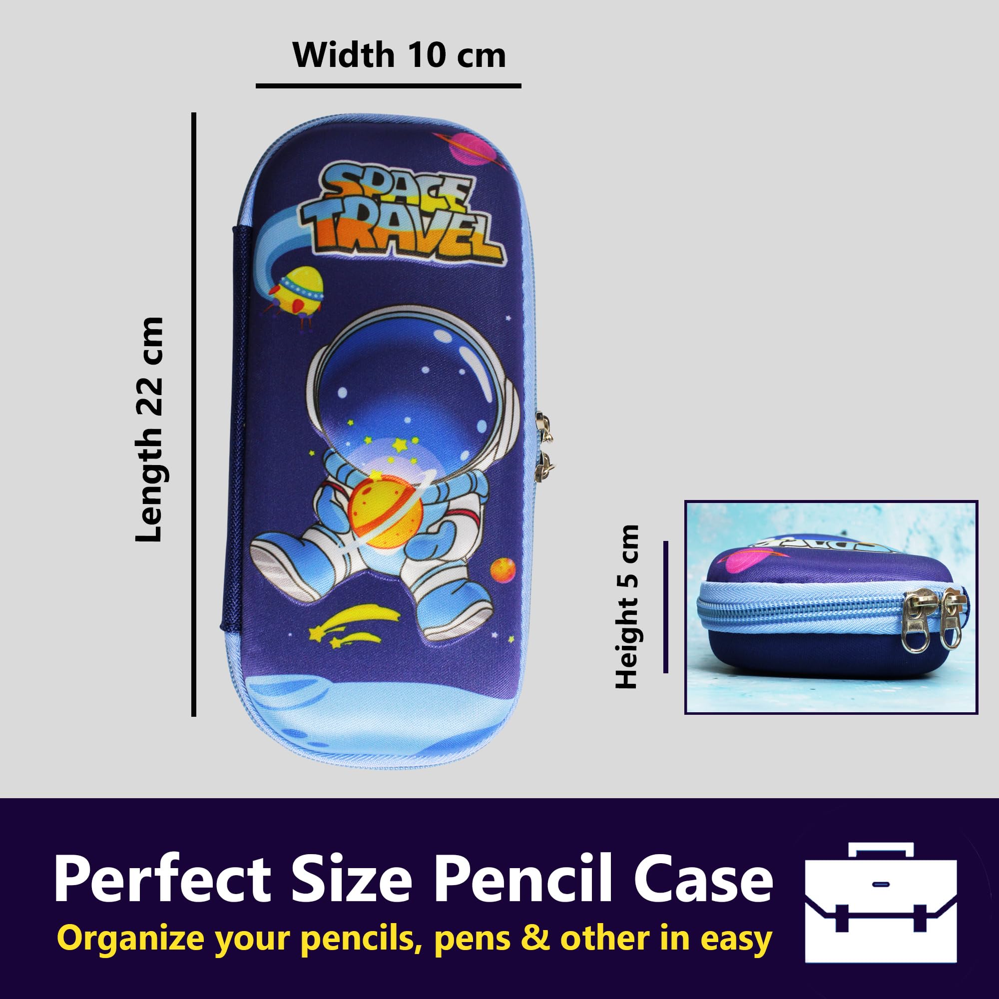 ADTUS 3D Unicorn Pencil Case for Boys & Girls - Durable School Pencil Box with Compass, Kids Pencil Pouch Organizer for School Supplies | Perfect for Classroom, Homework & Art Projects