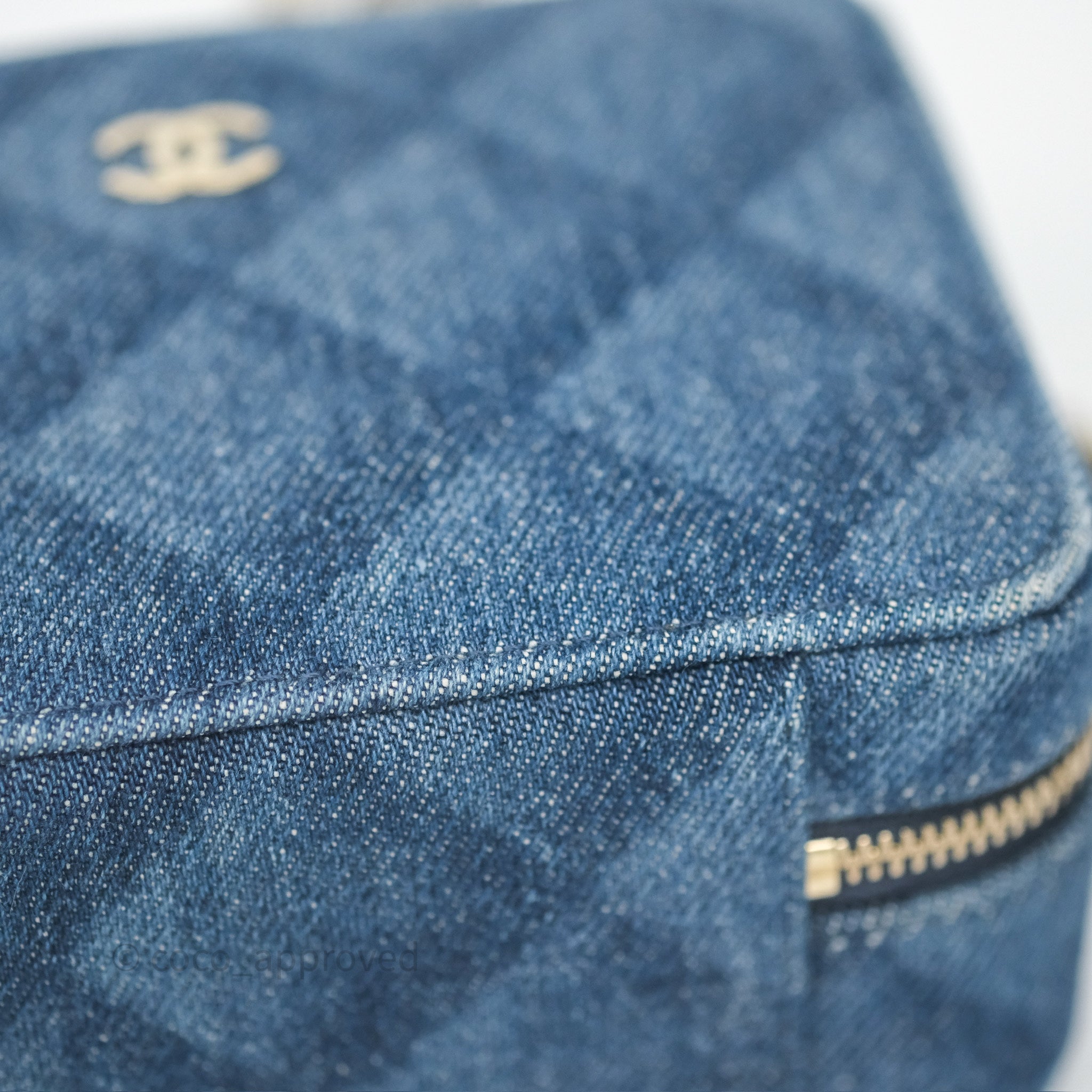 Chanel Quilted Denim Camera Bag with Gold Hardware - Perfect for Everyday Use & Special Occasions