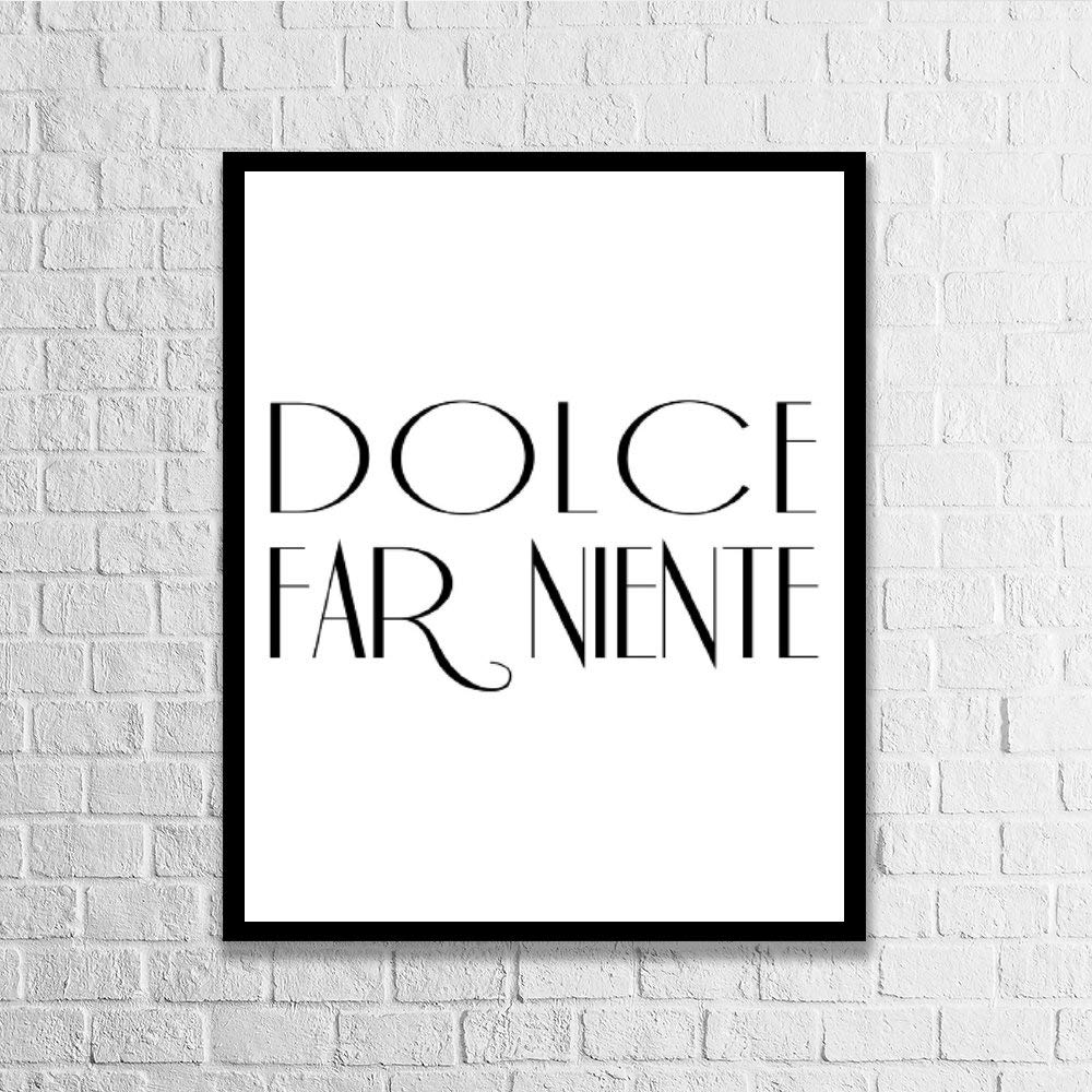 DKISEE Dolce Far Niente Italian Wood Framed Wall Art Sign - Rustic Home Decor, Wooden Wall Hanging for Living Room, Kitchen, Bedroom & Office Decor