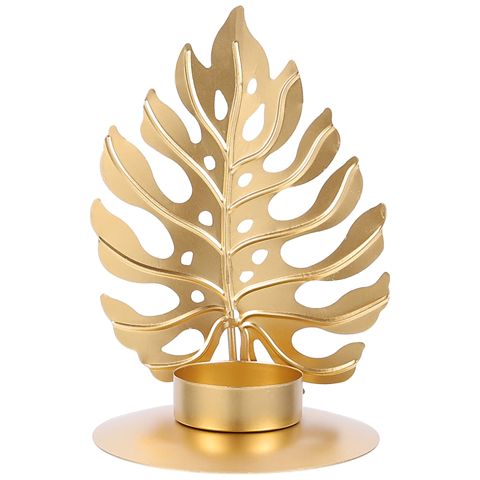 Bestoyard Elegant Leaf Design Iron Taper Candle Holders - Set of 2 Metal Candelabra for Wedding, Dining Table, Home Decor - Perfect for Romantic Dinners, Hawaii Theme Parties & Holiday Centerpieces
