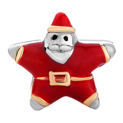 Christmas Santa Claus Red & White Bead Charms for DIY Bracelets - Perfect for Holiday Jewelry Making, Gift Giving & Festive Crafts