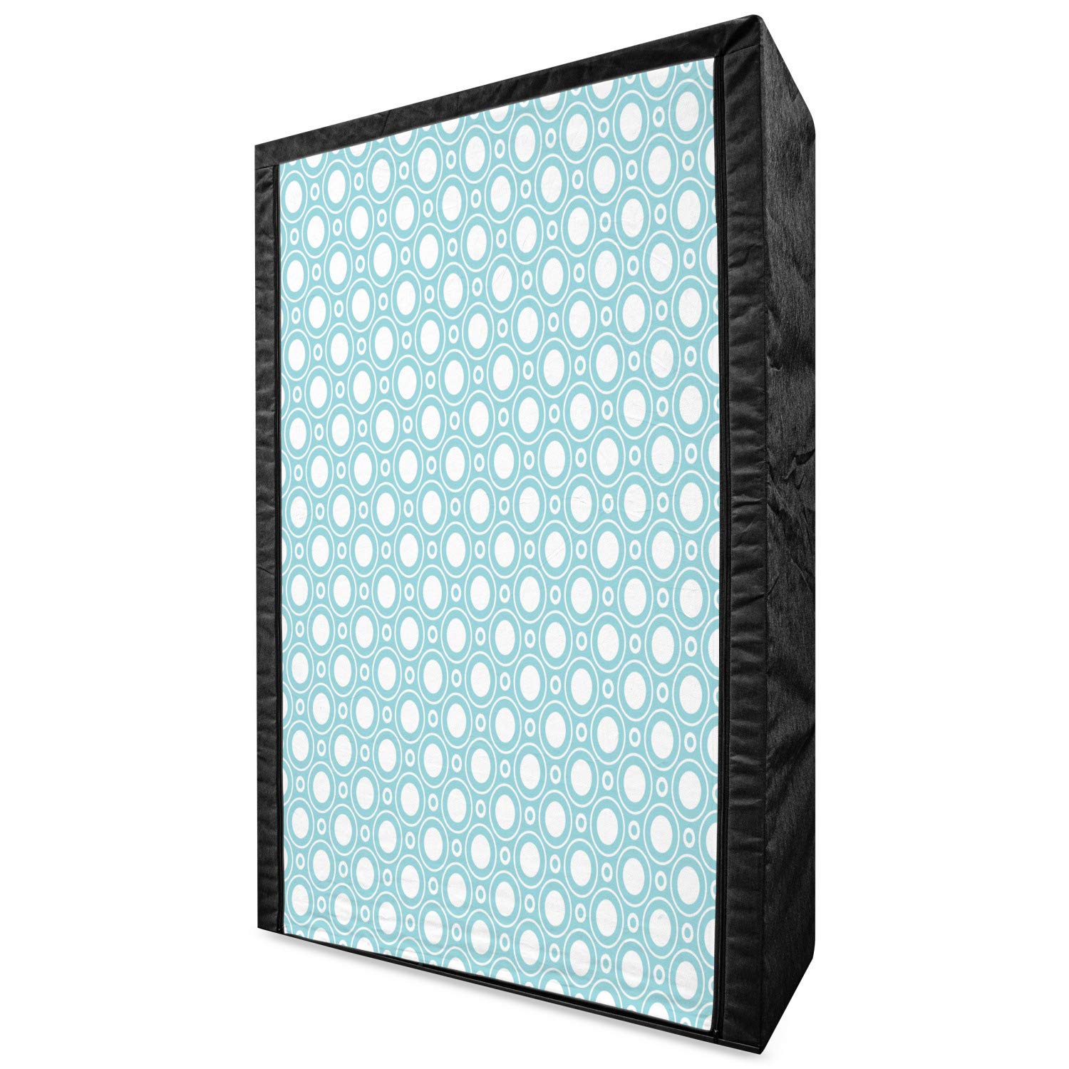 Ambesonne White Portable Fabric Wardrobe with Floral Wildlife Design - 42.5