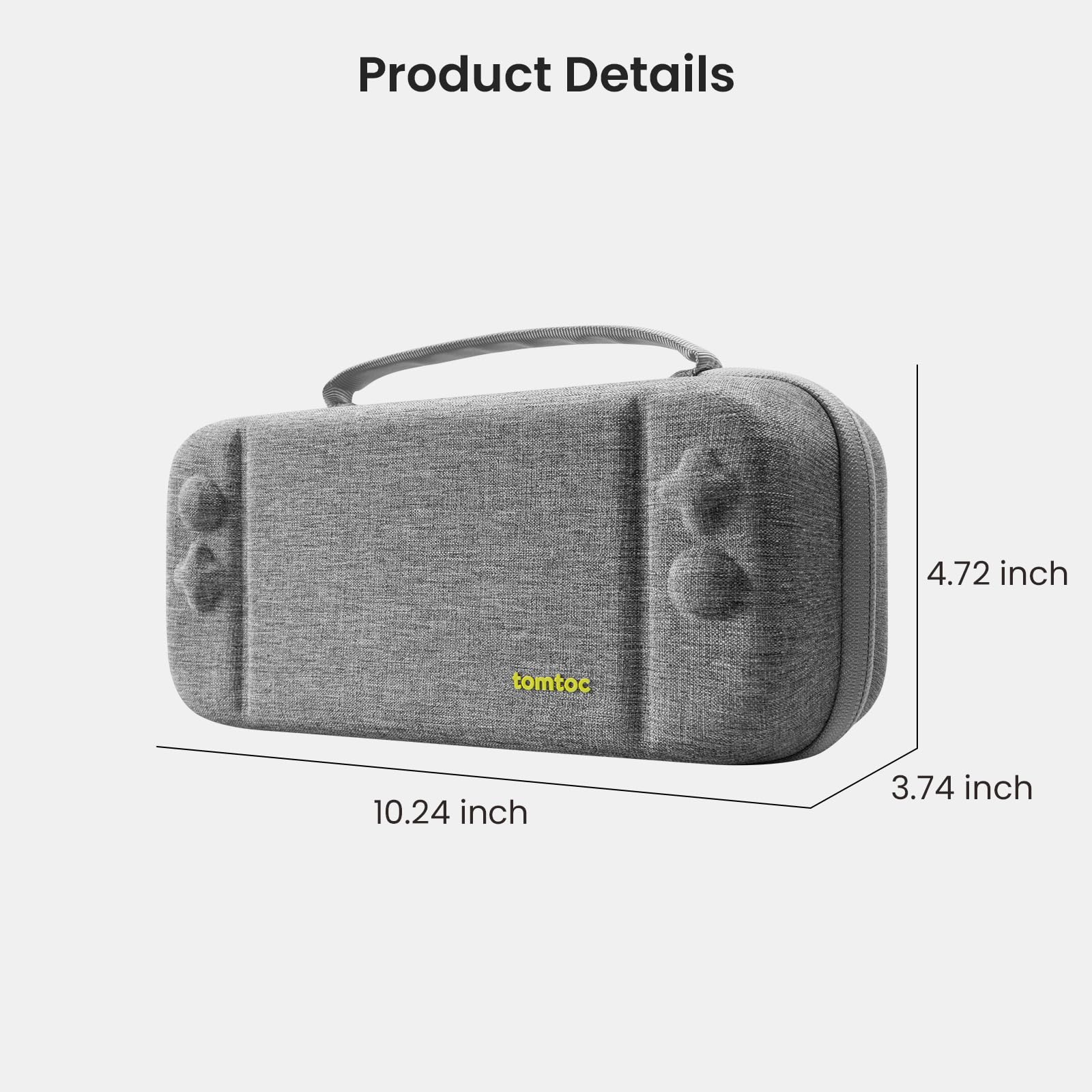 Tomtoc Protective Carrying Case for Nintendo Switch & OLED Model - Large Travel Bag with Pockets for Pro Controller, Joy-Con Grip & AC Adapter - Holds 24 Game Cartridges - Perfect for Gaming on the Go, Travel & Storage