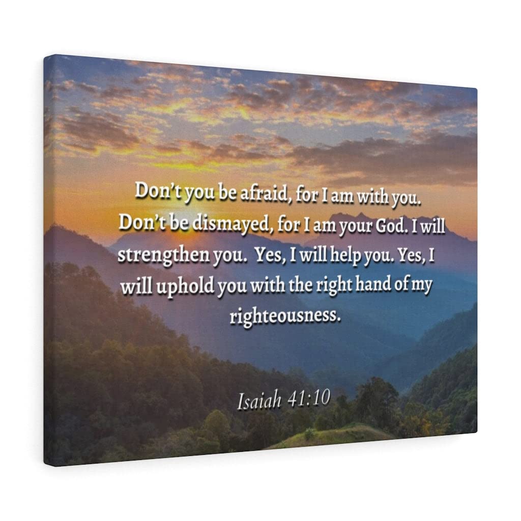 Fear Not Isaiah 41:10 Christian Wall Art - Sunset Bible Verse Print - Inspirational Scripture Decor for Home, Office & Church - Ready to Hang Canvas Gift for Women & Men