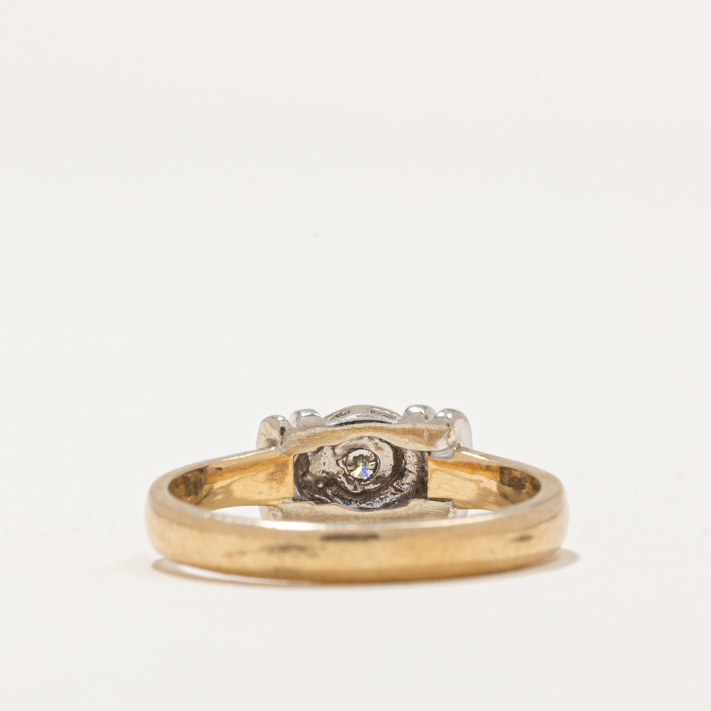 0.04ct Bezel Set Diamond Two Tone Gold Ring - Size 4.5 - Elegant Wedding Band, Anniversary Gift for Her, Perfect for Everyday Wear & Special Occasions