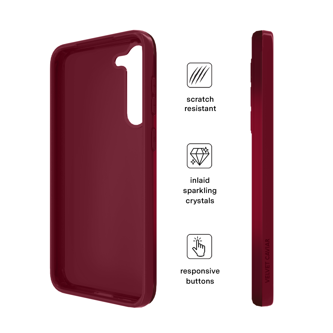 Samsung Phone Case with Black Cherry Crystal Design - Stylish & Protective Cover for Galaxy S21/S22/Note 20 - Perfect for Everyday Use, Work & Travel