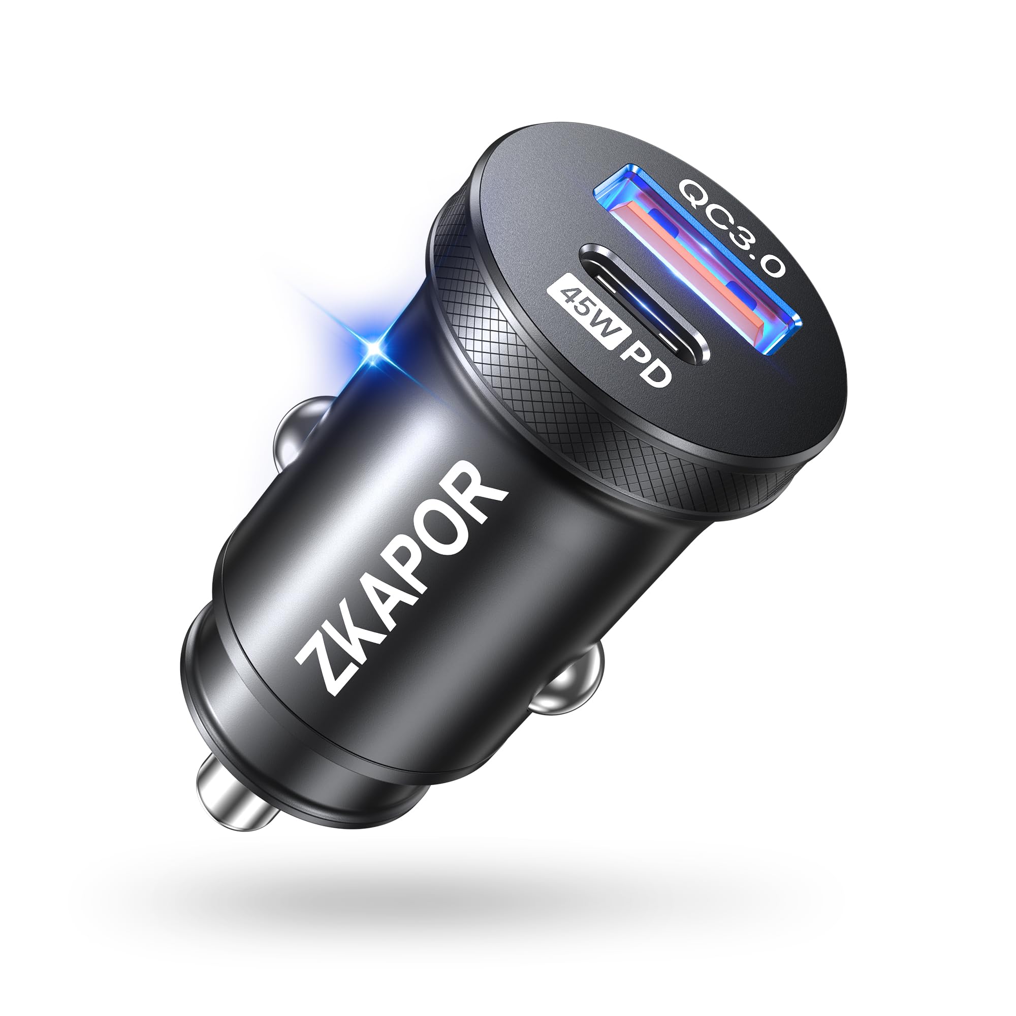 45W PD & QC 3.0 USB C Car Charger Adapter - Fast Charging Dual Port 12V/24V Cigarette Lighter Socket - Compatible with iPhone 15 Pro Max/14/13, Samsung S23/S22, Huawei P50, Google Pixel - Perfect for Road Trips & Daily Commute