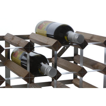 16 Bottle Wooden Wine Rack for Kitchen Countertop - Space Saving Wine Storage Organizer for Home Bar, Dining Room or Wine Cellar