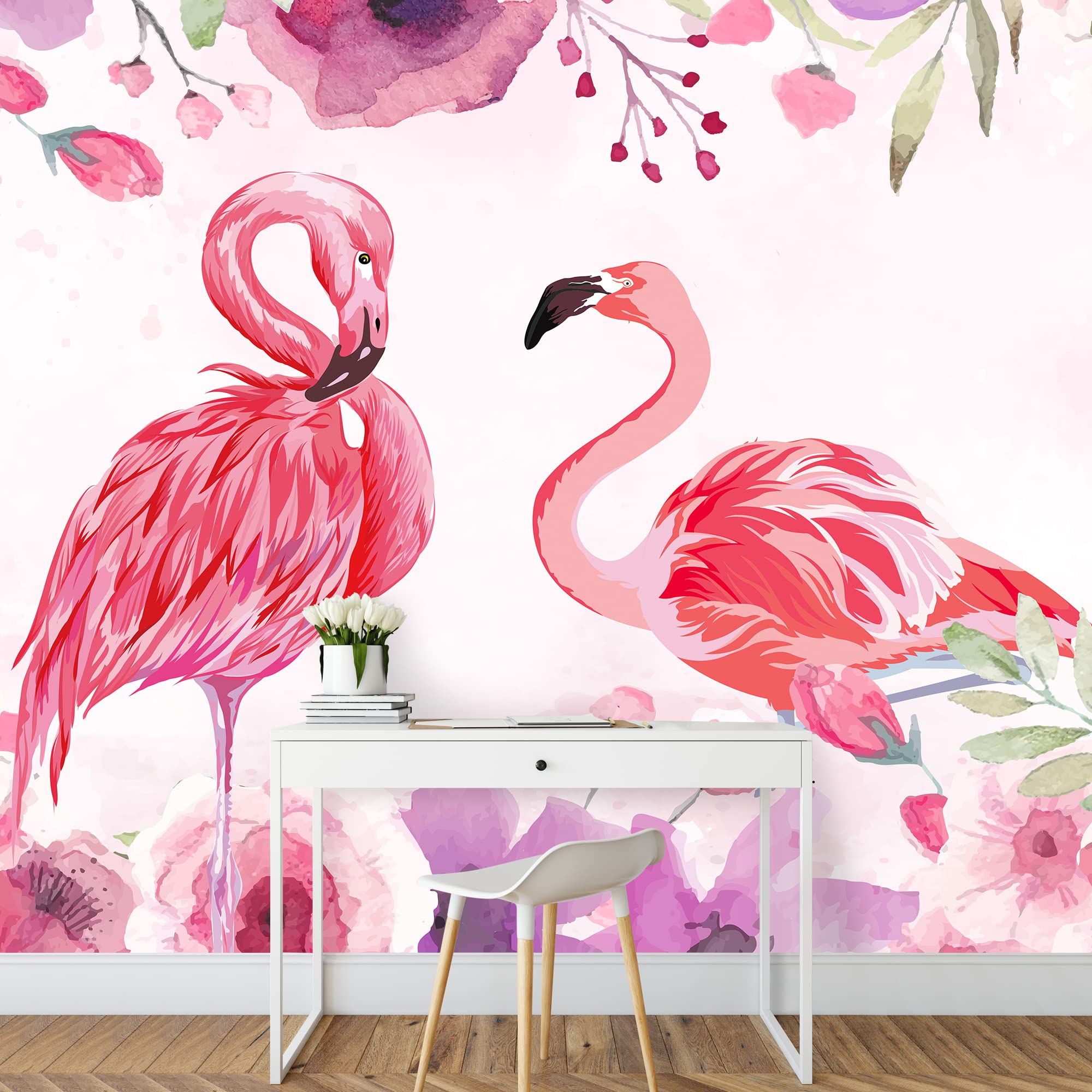 Green Plants & Animals Removable Wallpaper - Peel and Stick Wall Mural for Bedroom Decor (66x96 inches) - Perfect for Nursery, Kids Room, or Home Office Accent Wall