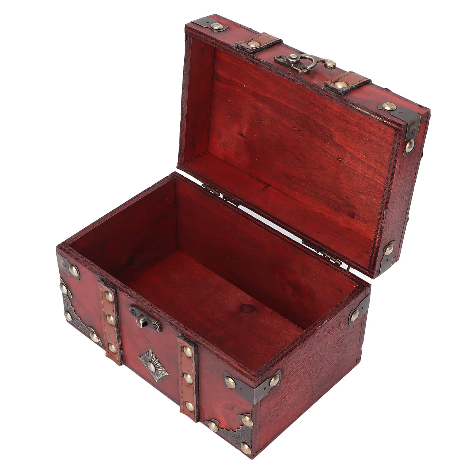 Vintage Wooden Jewelry Box - Retro Jewelry Storage Organizer for Necklaces, Rings & Earrings - Handcrafted Home Decor & Photography Prop for Women's Accessories