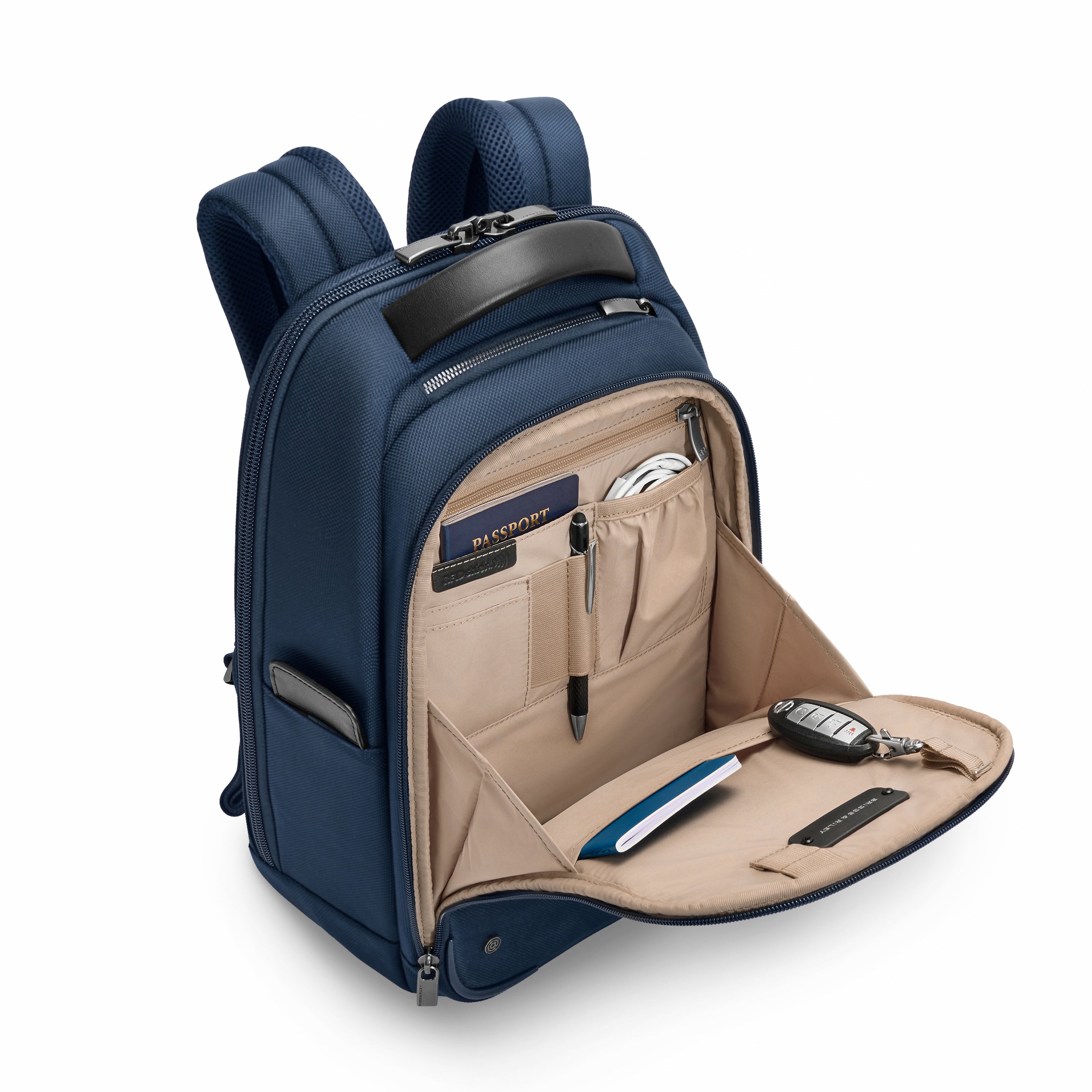 Briggs & Riley @work 2.0 Slim Backpack for Business Travel & Commuting - Durable Laptop Backpack with USB Charging Port, Water-Resistant, Perfect for Work & College
