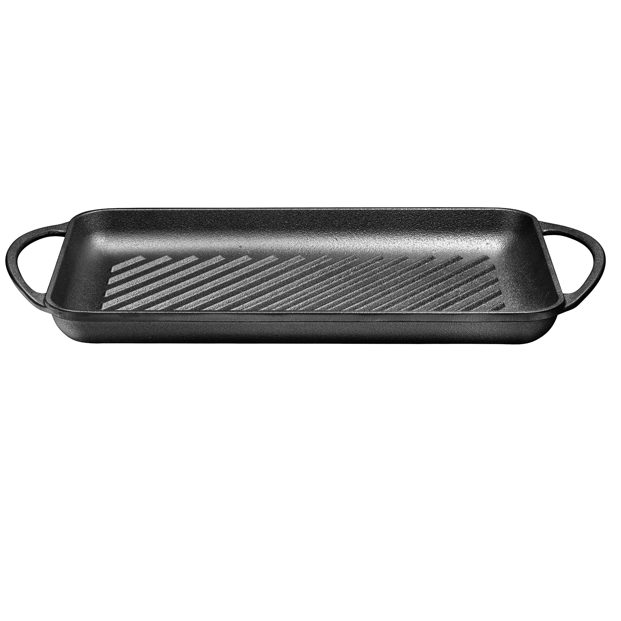 Pre-Seasoned Cast Iron Grill Pan with Raised Grill Marks - 9.5