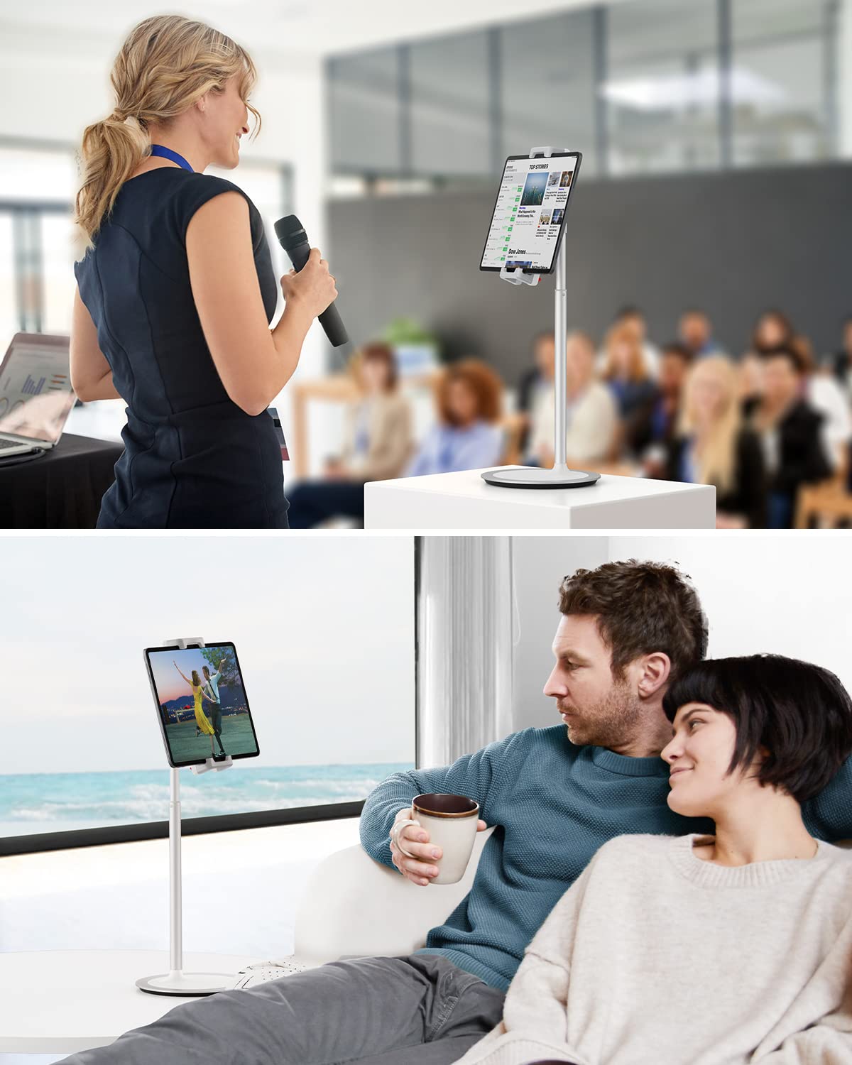 SAIJI Adjustable Gooseneck Phone & Tablet Stand Holder for Bed, Desk, Office - Perfect for Hands-Free Viewing, Reading, and Video Calls