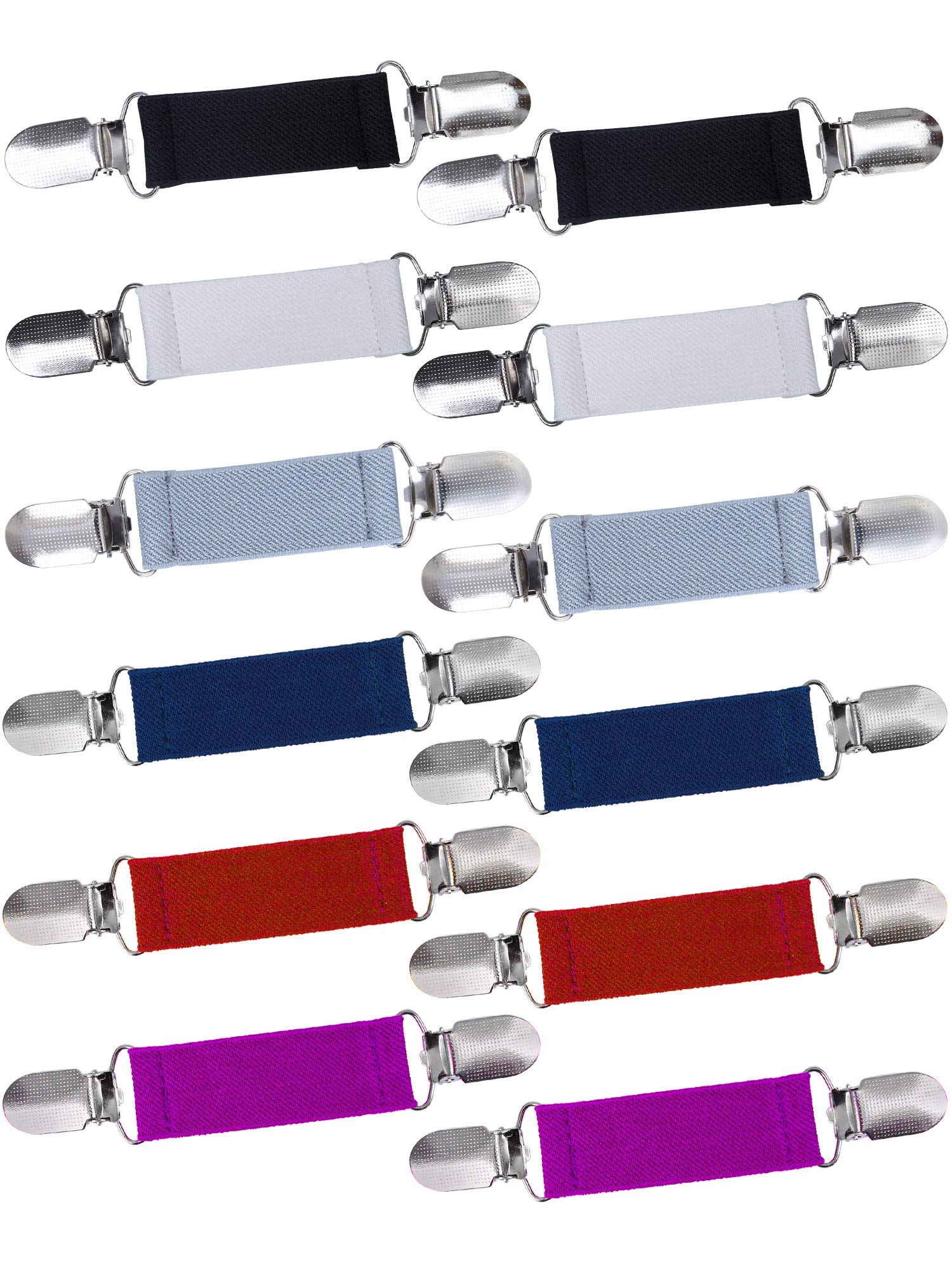 Ruisita 12pcs Stainless Steel Dress Clips - Secure Gloves & Garments for Work & Sports
