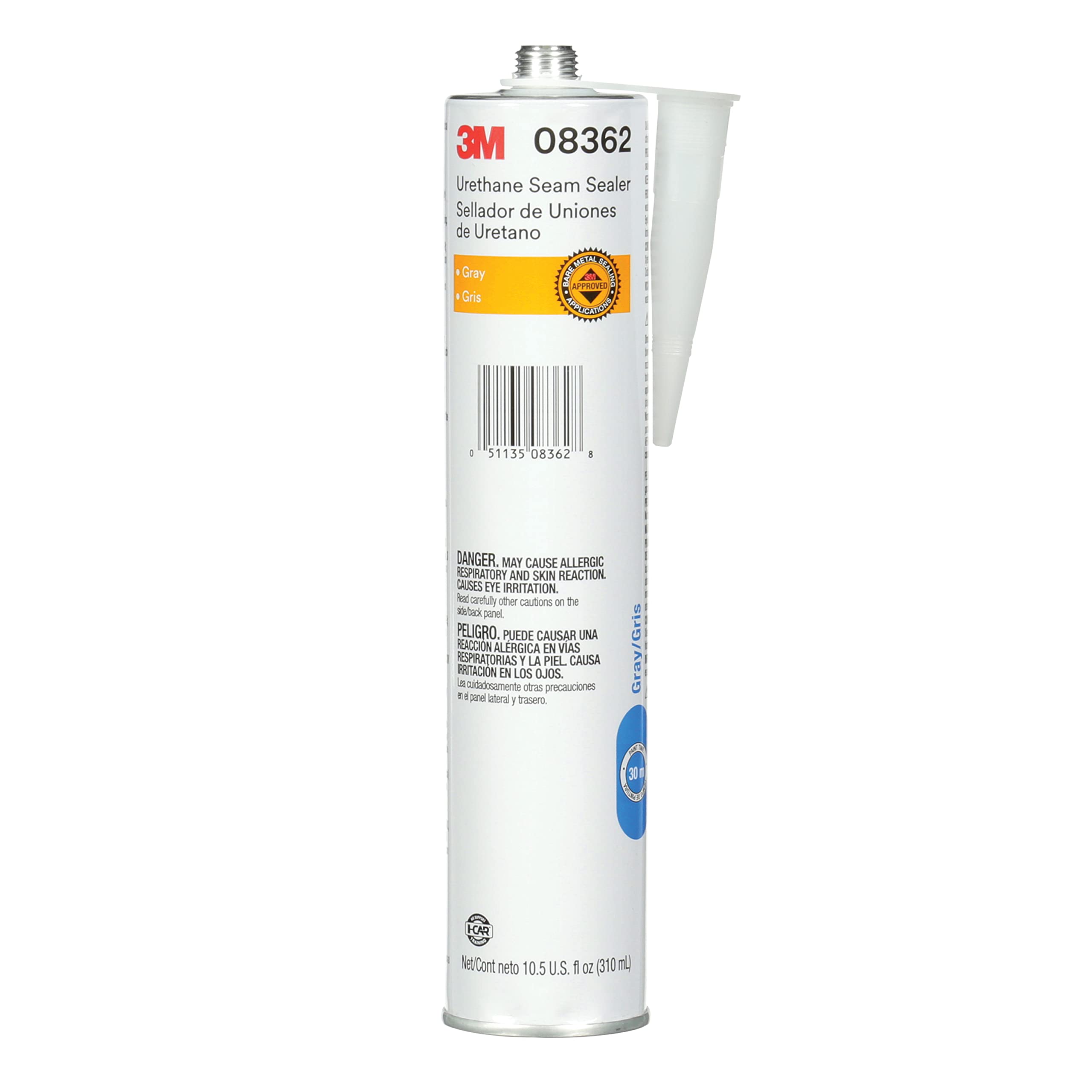3M Urethane Seam Sealer 08362 - Gray High Solids Adhesive for Automotive & Marine Repairs - Permanently Flexible Sealant (10.5 fl oz Cartridge) - Ideal for RV, Boat & Vehicle Body Seam Sealing