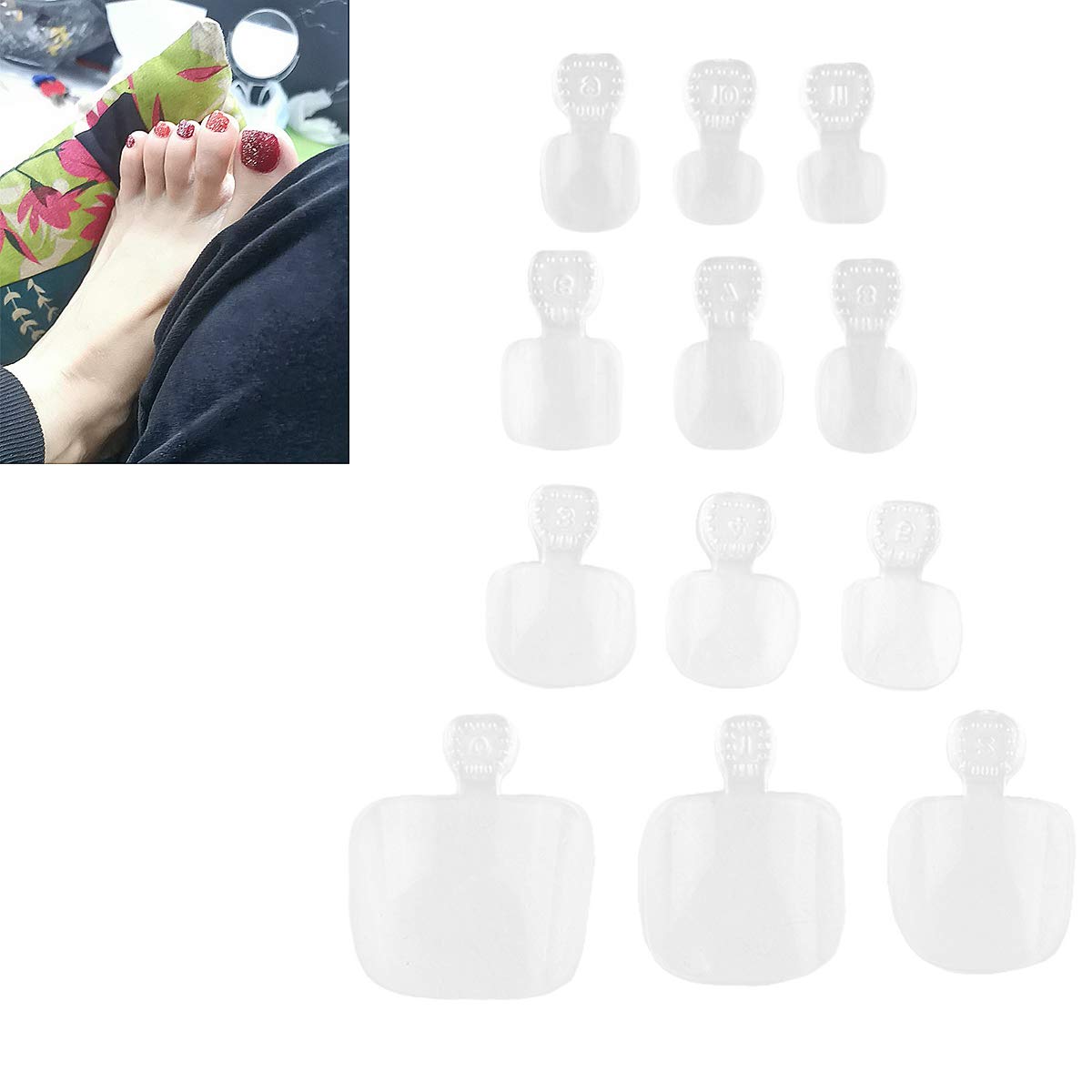 600Pcs Fake Toenail Tips Kit - Press On Nails for DIY Pedicure & Nail Art