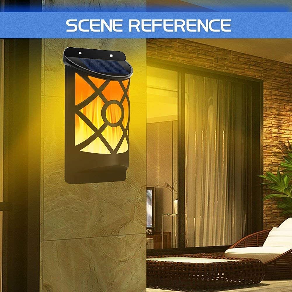 **Aityvert Solar Flame Lights Outdoor - Waterproof 66 LED Flickering Flame Solar Lights with Auto On/Off Dark Sensor - Wall Mounted Solar Powered Night Lights for Patio, Deck, Driveway, Garden & Pathway Lighting**