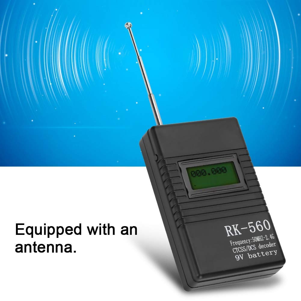 RK560 Mini Radio Frequency Counter Meter 50MHz-2.4GHz with CTCSS/DCS Decoder - Portable Handheld Frequency Counter for Ham Radio, Walkie Talkie, Signal Testing (1K/0.1K Resolution) - Ideal for Field Work, Electronics Repair & Wireless Communication