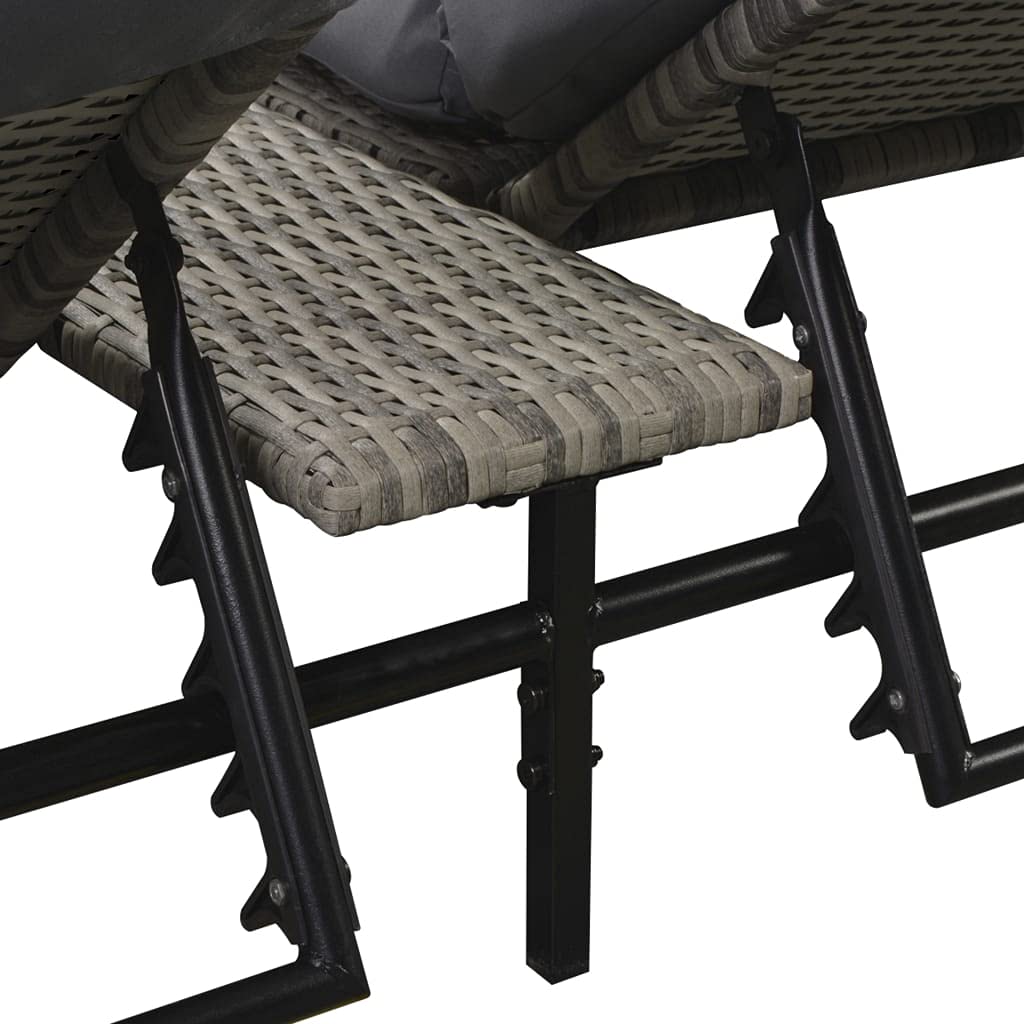 15-Piece Gray Poly Rattan Outdoor Lounge Set with Glass Table - Perfect for Backyards, Porches, Gardens & Poolside Patio Furniture