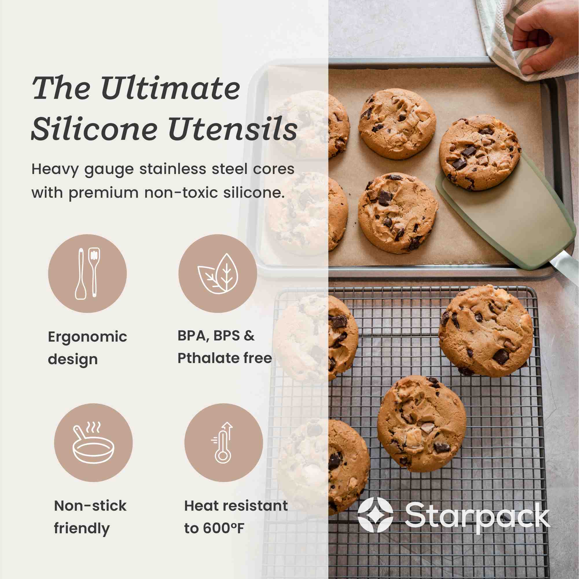 Ultra Thin Silicone Turner Set - Flexible & Non-Slip Kitchen Spatula for Flipping Pancakes, Eggs & Burgers - Perfect for Non-Stick Pans & Grilling