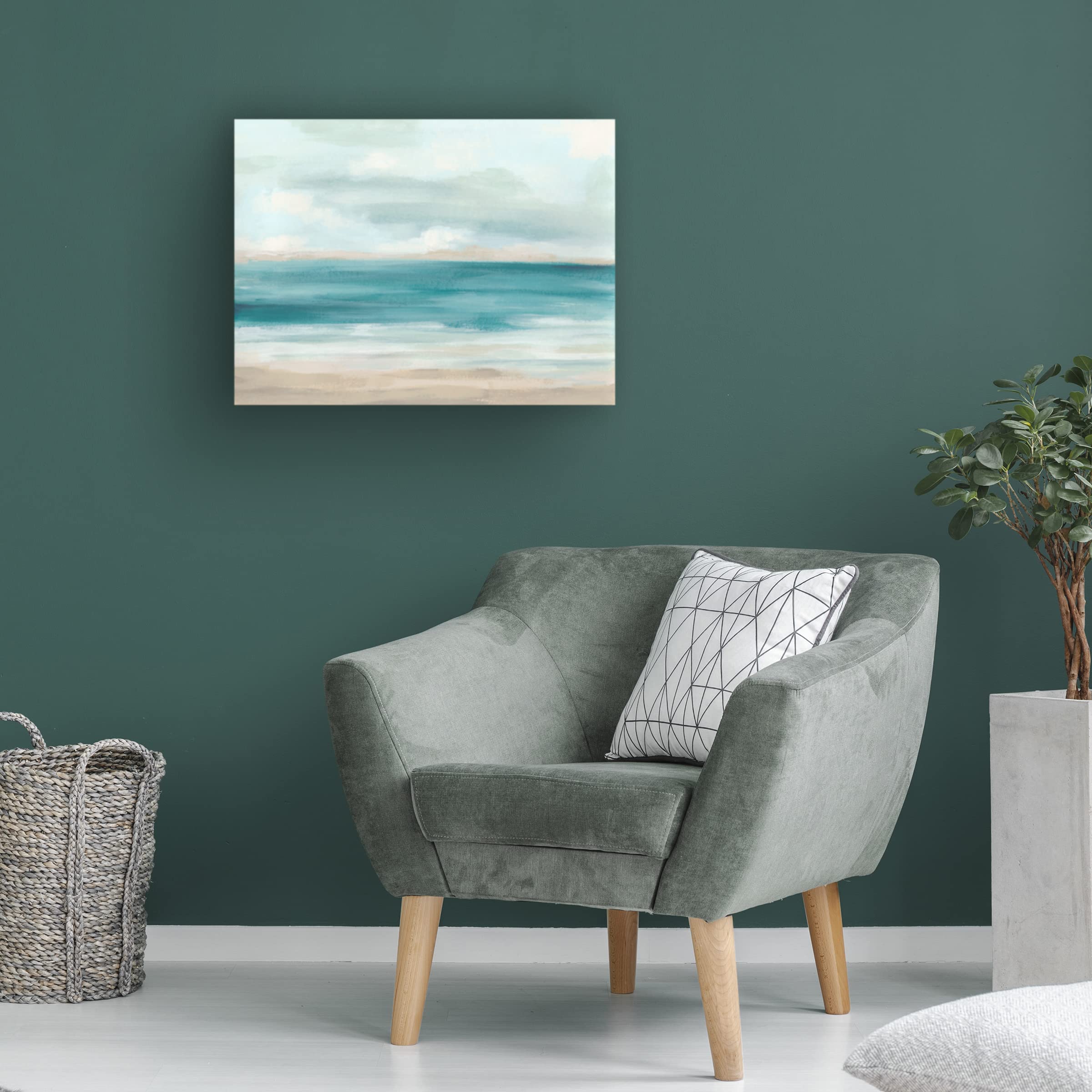 Trademark Fine Art 'Sand and Sky I' Canvas Wall Art by June Erica Vess - Modern Beach Landscape Painting for Living Room, Bedroom & Office Decor