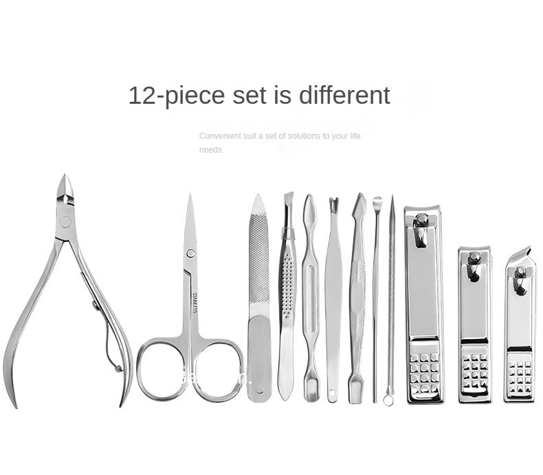Premium 12-Piece Nail Grooming Kit for Men & Women - Professional Manicure & Pedicure Set with Nail Clippers, Cuticle Tools & More - Perfect for Home Nail Care, Travel & Salon-Quality Results