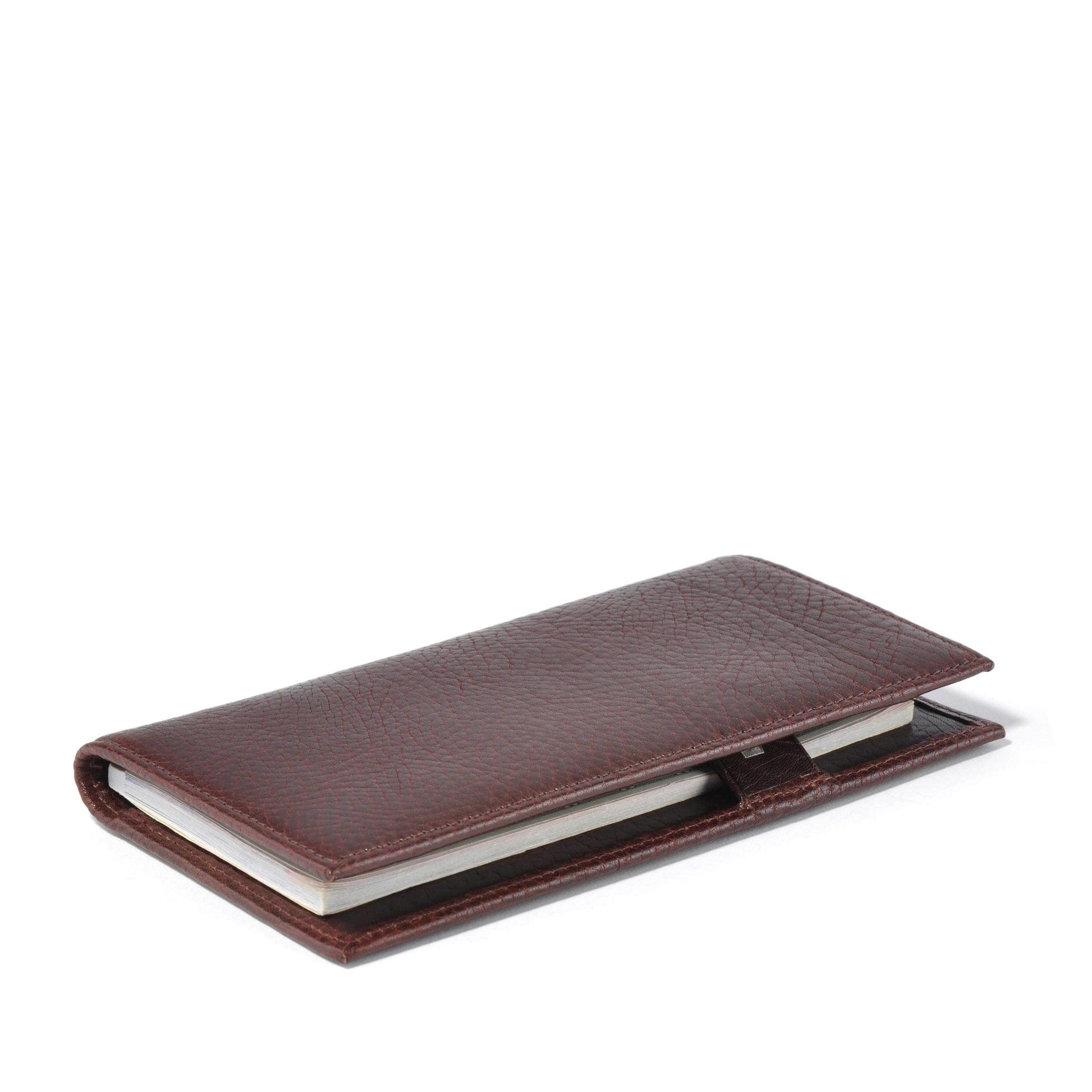 Premium Leather Checkbook Cover with Dividers - Espresso Brown for Organizing Checks & Receipts | Ideal for Business, Personal Finance & Banking Use