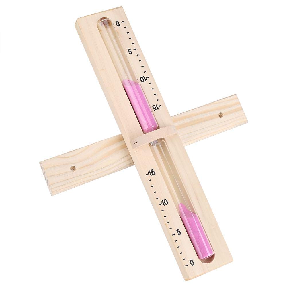 15 Minute Wooden Sauna Sand Timer - Heat Resistant Rotating Hourglass for Steam Room & Spa - Wall Mounted Glass Sand Clock with Natural Sands - Perfect for Sauna Timing, Yoga Studio, Meditation Room & Home Decor