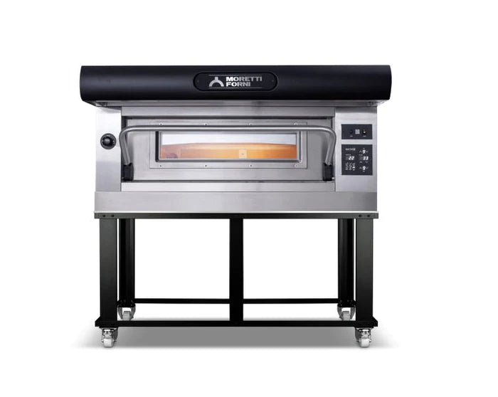 AMFTO Electric Pizza Oven - Commercial 26''x41''x7'' Chamber, 208V/240V 60Hz 3-Phase, Single Deck with Tray Guide Base - Perfect for Pizzerias, Restaurants & Catering Businesses