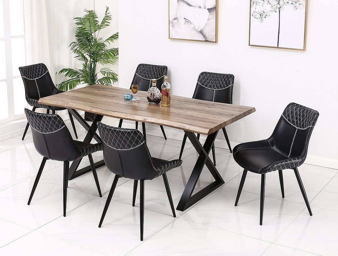Premium Black PU Leather Dining Chairs with Sturdy Metal Legs - Set of 2 for Modern Kitchen, Dining Room or Home Office
