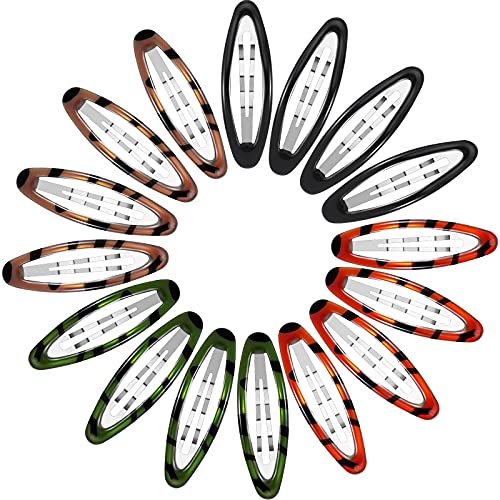 16-Piece 2.8 Inch Large Oval Water Drop Hair Clips for Women - Non-Slip Metal Hair Barrettes with Stoving Varnish Finish (Adorable Colors, Retro Style) - Perfect for School, Work, Parties & Everyday Hairstyling