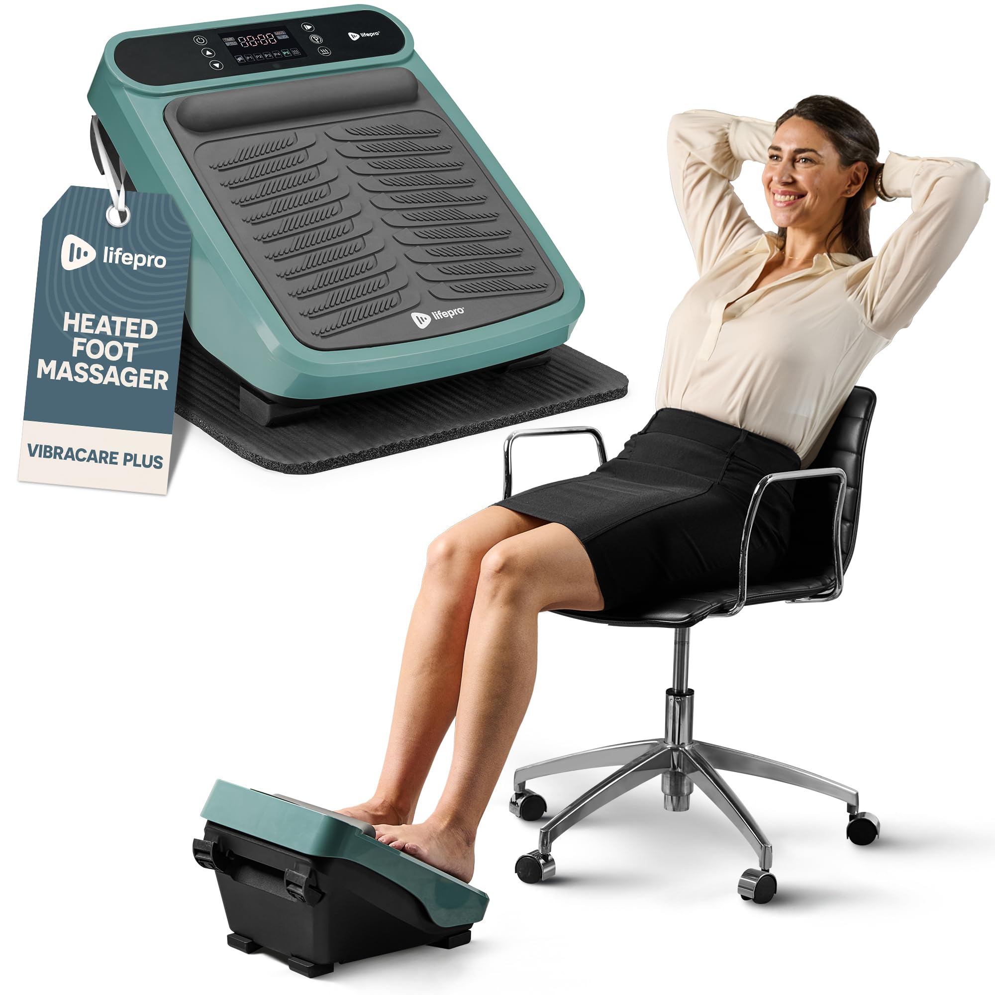 LifePro Foot Massager for Neuropathy Pain Relief - Electric Calf & Foot Massager with Heat Therapy for Improved Blood Circulation - Perfect for Home Relaxation, Office Stress Relief & Post-Workout Recovery