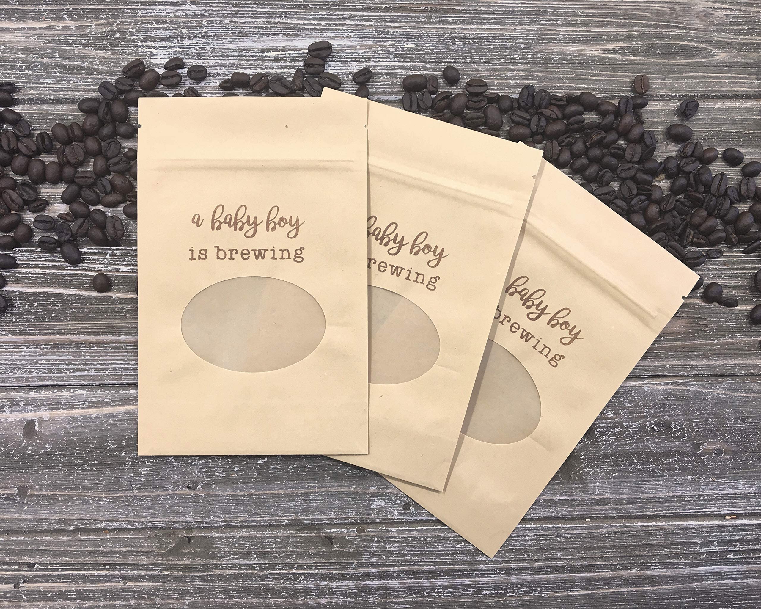Baby Shower Favor Bags - Set of 10 Gender Reveal Party Supplies - 'A Baby Boy is Brewing' Theme - Perfect for Baby Showers, Gender Reveal Parties & Newborn Celebrations