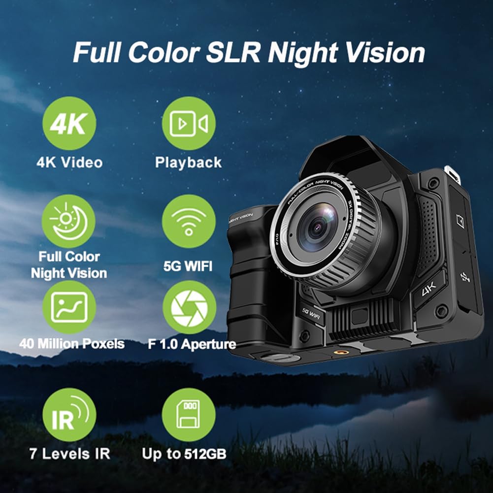 Osmond 4K WiFi SLR Camera with Night Vision & Full Color Infrared - 10X Digital Zoom, 5G 800M Support - Perfect for Outdoor Hunting, Wildlife Photography, and Night Surveillance