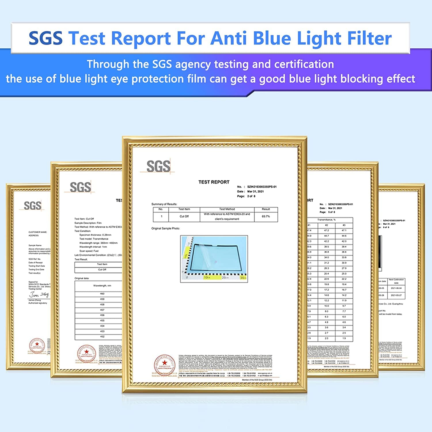 ZOEGAA 11.6 Inch Laptop Screen Protector - Anti Blue Light & Anti Glare Film for 16:9 Display Laptops - Perfect for Office Work, Gaming, and Eye Protection