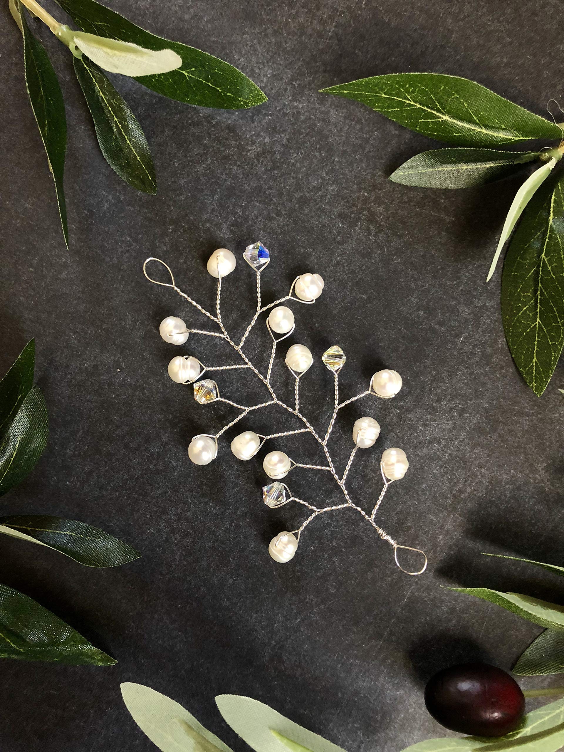 Pearl & Crystal Hair Vine - Elegant Bridal Hair Accessory for Weddings, Flower Girls & Bridesmaids | Perfect Unique Gift for Special Occasions & Photo Shoots